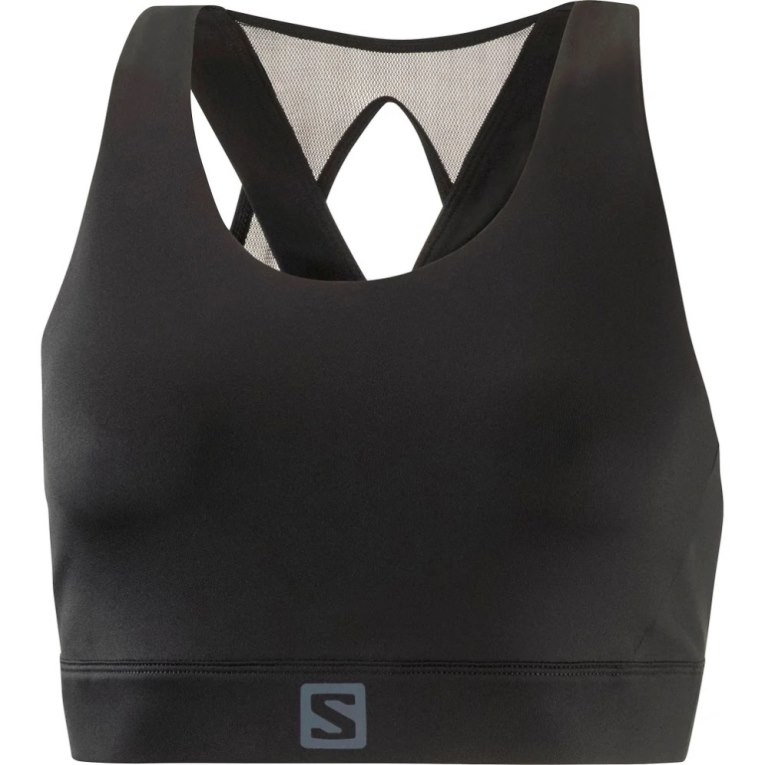 Black Salomon Cross Women's Run Bras | PH 20486I